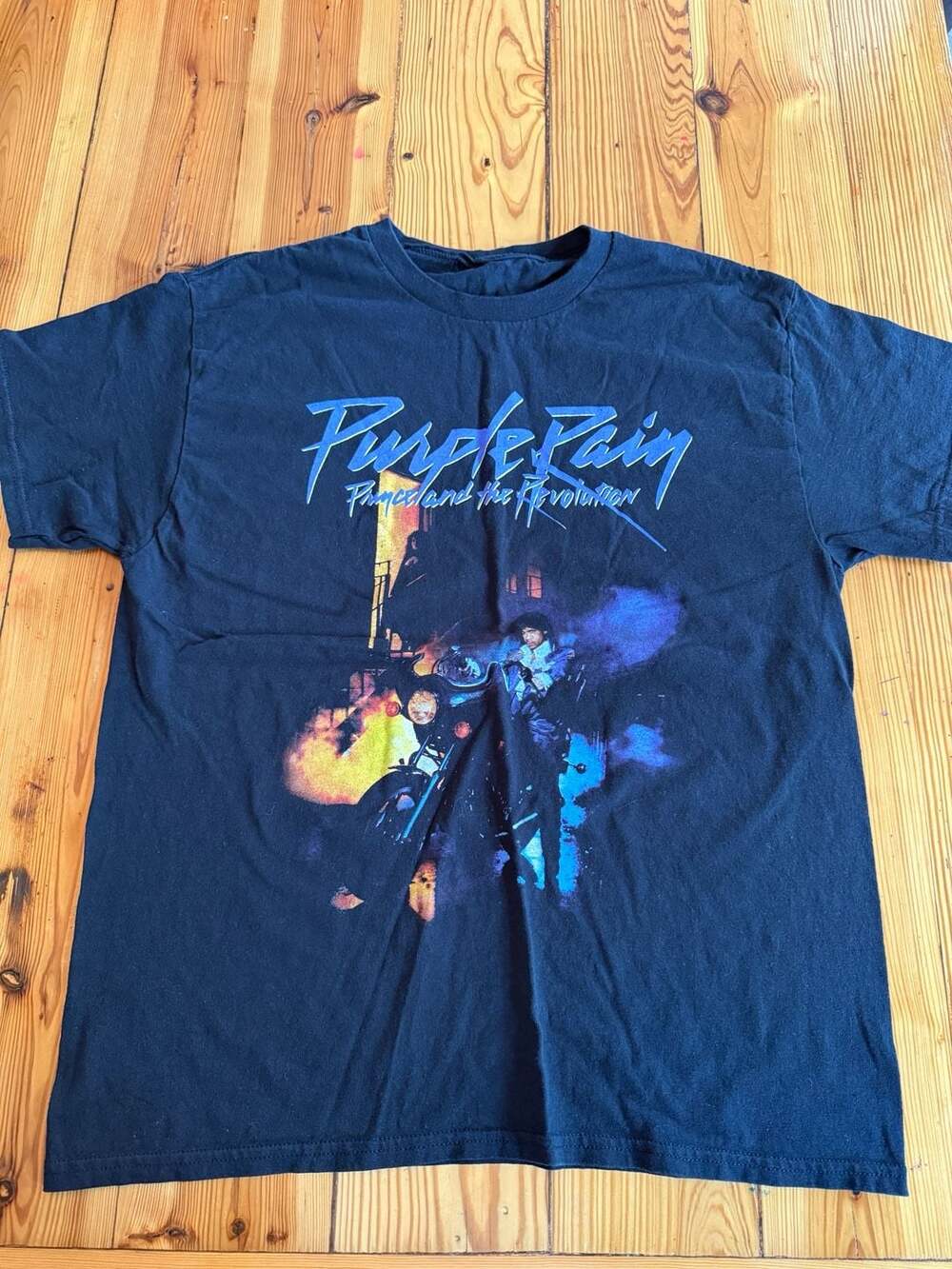 Prince Purple Rain T-Shirt Black Graphic Tee